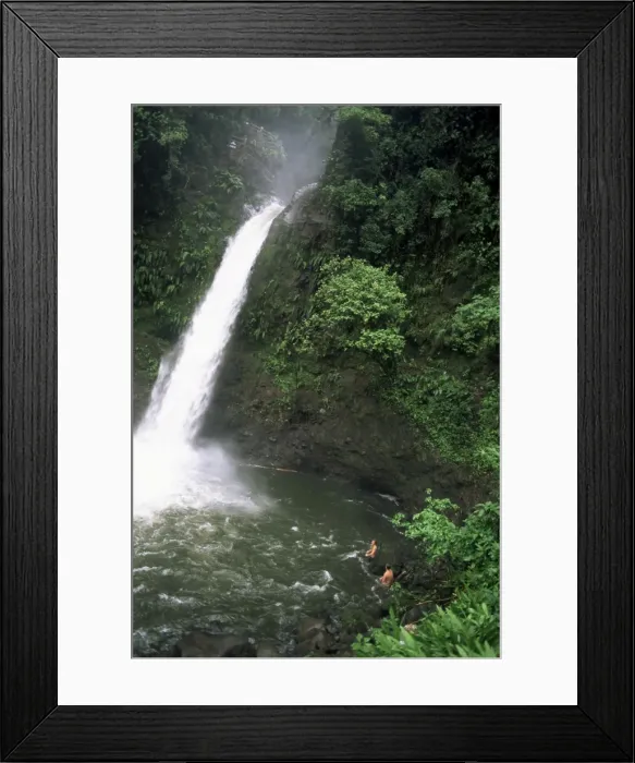 Framed Print : Tourists swimming in falls, La Paz waterfall, near Magia Blanca Nature Reserve Framed Print : Tourists swimming in falls, La Paz waterfall, near Magia Blanca Nature Reserve