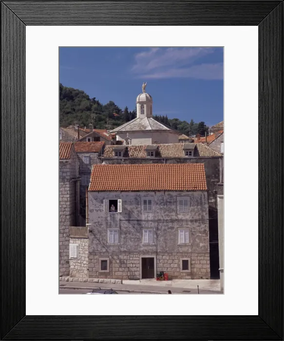Framed Print : Old Korcula town houses, Korcula Island, Dalmatia, Croatia, Europe Framed Print : Old Korcula town houses, Korcula Island, Dalmatia, Croatia, Europe