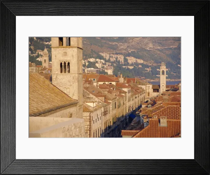 Framed Print : Monastery tower, The Stradun, Dubrovnik, Croatia, Europe Framed Print : Monastery tower, The Stradun, Dubrovnik, Croatia, Europe
