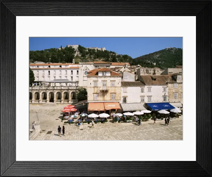 Framed Print : Main Square, Hvar, Hvar Island, Croatia, Europe Framed Print : Main Square, Hvar, Hvar Island, Croatia, Europe