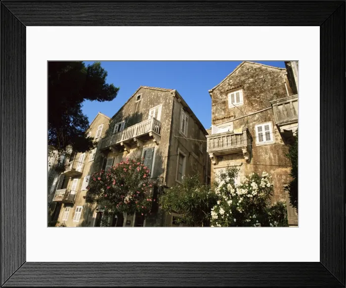 Framed Print : Old town houses, Korcula, Korcula Island, Croatia, Europe Framed Print : Old town houses, Korcula, Korcula Island, Croatia, Europe