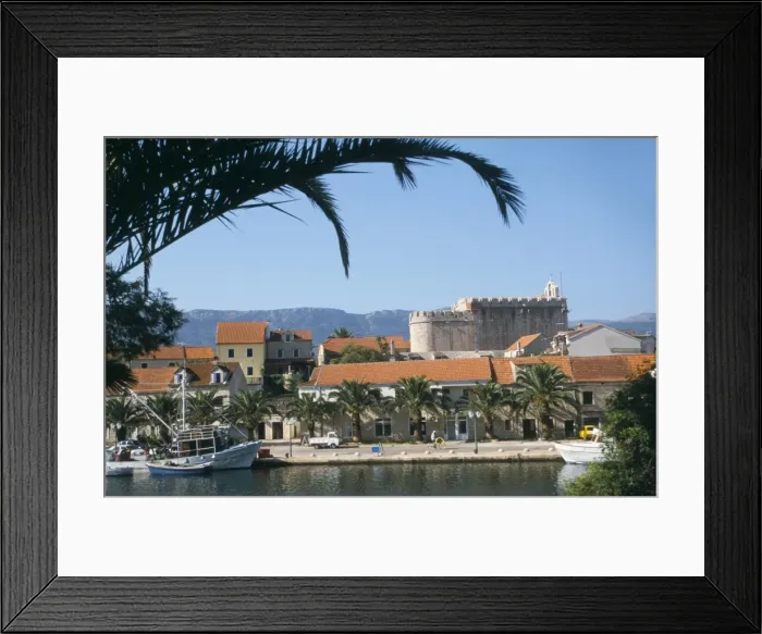 Framed Print : Fortified church of St. Marys, dating from the 1580s, Vrboska, Hvar Island Framed Print : Fortified church of St. Marys, dating from the 1580s, Vrboska, Hvar Island