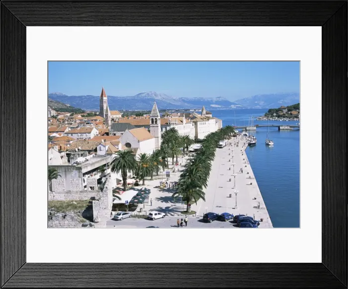 Framed Print : Promenade of the medieval town of Trogir, UNESCO World Heritage Site, north of Split Framed Print : Promenade of the medieval town of Trogir, UNESCO World Heritage Site, north of Split