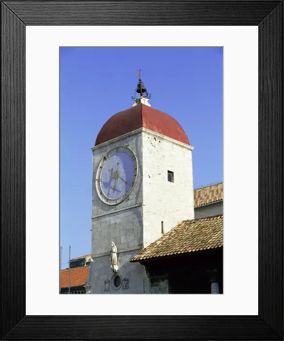 Framed Print : The clock tower on the 15th century Town Hall, Trogir, UNESCO World Heritage Site