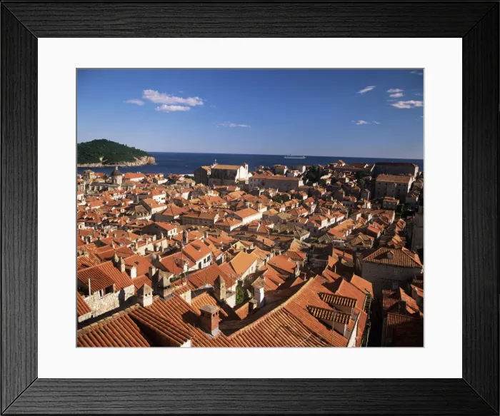 Framed Print : Elevated view of the town from the city walls, Dubrovnik, Dalmatia, Croatia, Europe Framed Print : Elevated view of the town from the city walls, Dubrovnik, Dalmatia, Croatia, Europe