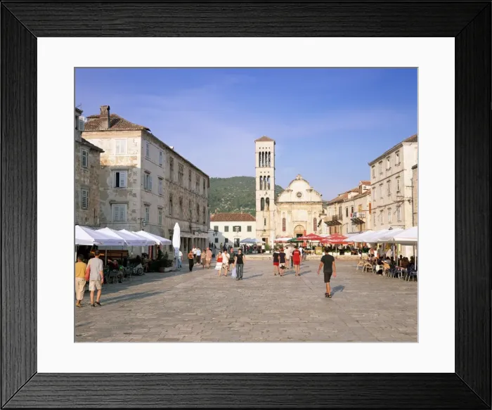 Framed Print : Town Square and the cathedral of St. Stjepan, Hvar Town, Hvar Island, Dalmatia Framed Print : Town Square and the cathedral of St. Stjepan, Hvar Town, Hvar Island, Dalmatia