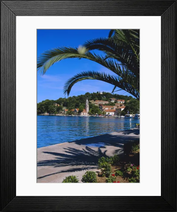 Framed Print : Promenade and harbour, Cavtat, Croatia, Europe Framed Print : Promenade and harbour, Cavtat, Croatia, Europe