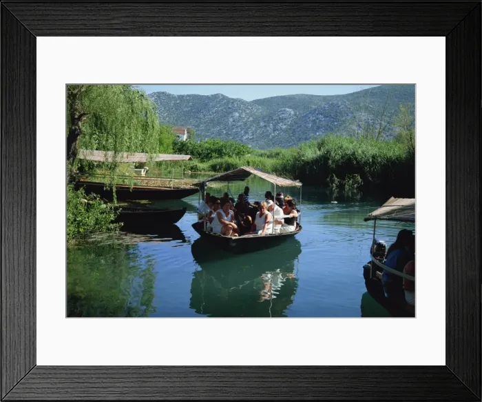 Framed Print : Tourists in local boats, Neretva Delta Valley, Croatia, Europe Framed Print : Tourists in local boats, Neretva Delta Valley, Croatia, Europe