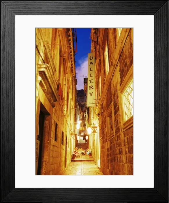 Framed Print : Narrow street at dusk, Dubrovnik, Dalmatia, Croatia, Europe Framed Print : Narrow street at dusk, Dubrovnik, Dalmatia, Croatia, Europe