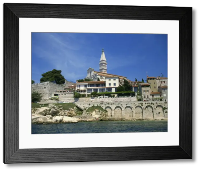 Framed Print : Waterfront and church of St. Euphemia from the west, at Rovinj, Croatia, Europe Framed Print : Waterfront and church of St. Euphemia from the west, at Rovinj, Croatia, Europe