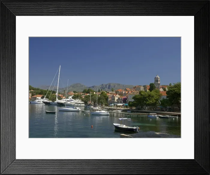 Framed Print : Luxury yachts moored in the harbour, Cavtat, Dalmatia, Croatia, Europe Framed Print : Luxury yachts moored in the harbour, Cavtat, Dalmatia, Croatia, Europe