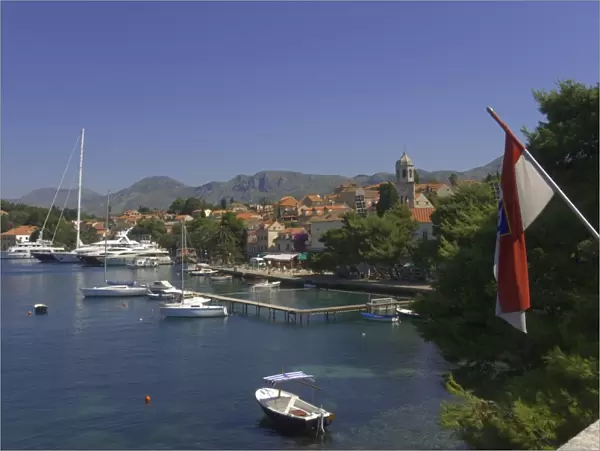 Luxury yachts moored at Cavtat, Dalmatia, Croatia, Europe