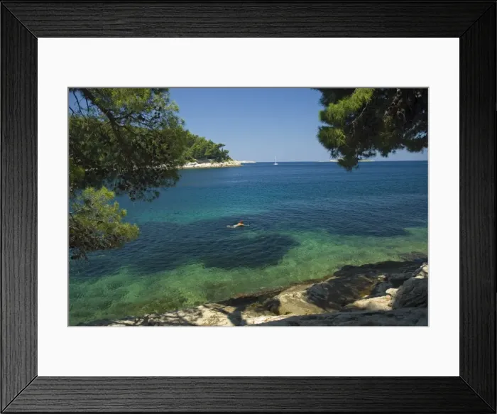 Framed Print : Woman swimming off the Dalmatian coast, Cavtat, Dalmatia, Croatia, Europe Framed Print : Woman swimming off the Dalmatian coast, Cavtat, Dalmatia, Croatia, Europe