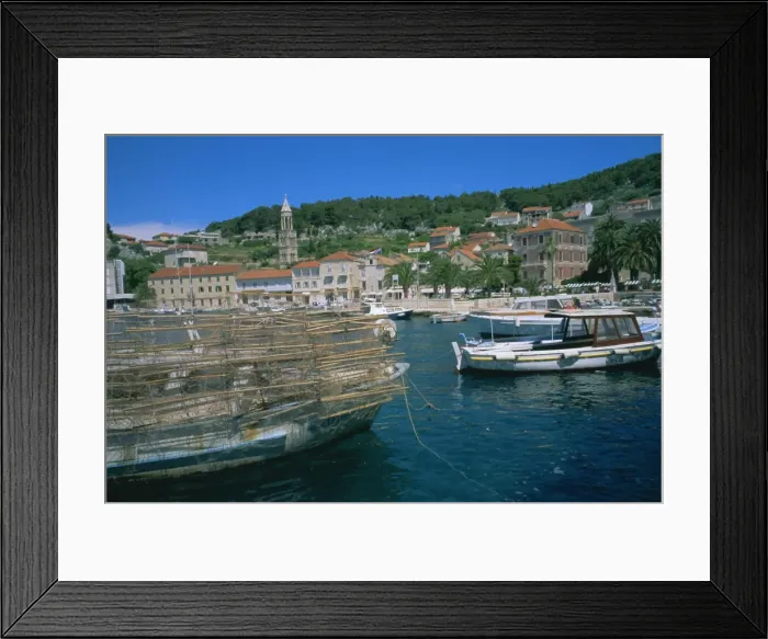 Framed Print : Harbour and town of Hvar, Hvar Island, Dalmatia, Dalmatian coast, Adriatic Framed Print : Harbour and town of Hvar, Hvar Island, Dalmatia, Dalmatian coast, Adriatic