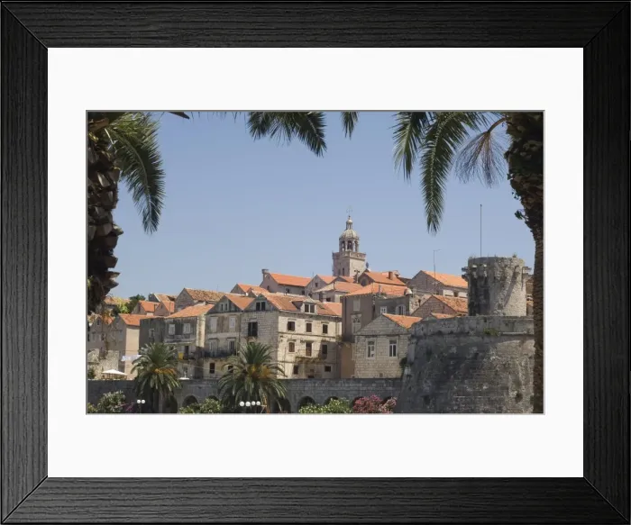 Framed Print : Medieval Old Town and city walls, Korcula Island, Dalmatia, Croatia, Europe Framed Print : Medieval Old Town and city walls, Korcula Island, Dalmatia, Croatia, Europe