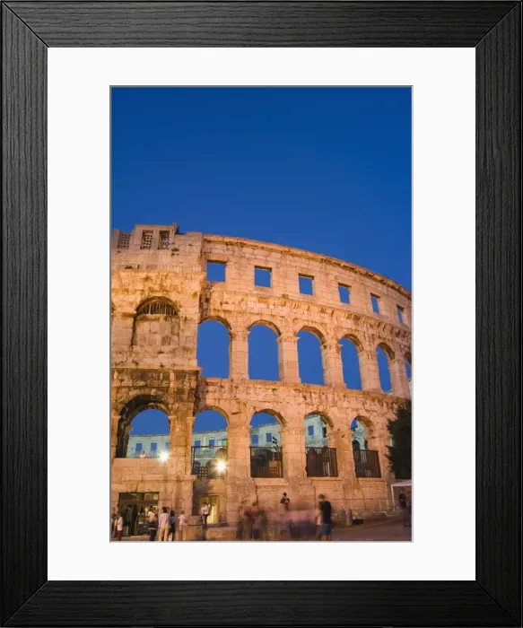 Framed Print : The 1st century Roman amphitheatre bathed in early evening light, Pula Framed Print : The 1st century Roman amphitheatre bathed in early evening light, Pula