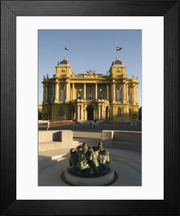Framed Print : Croatian National Theatre, neo-baroque architecture dating from 1895, and Ivan Mestrovics sculpture Fountain of Life from 1905, Zagreb Framed Print : Croatian National Theatre, neo-baroque architecture dating from 1895, and Ivan Mestrovics sculpture Fountain of Life from 1905, Zagreb