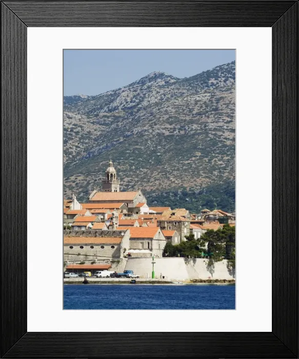 Framed Print : Seafront view of medieval Old Town, Korcula Island, Dalmatia Coast, Croatia, Europe Framed Print : Seafront view of medieval Old Town, Korcula Island, Dalmatia Coast, Croatia, Europe