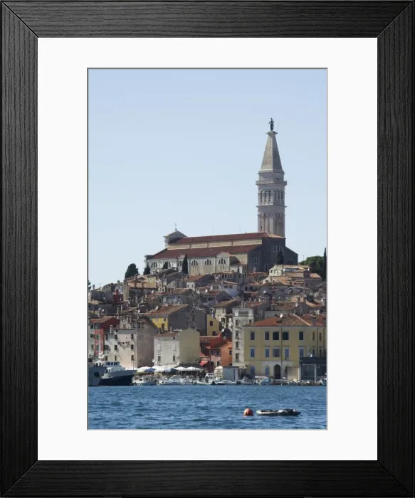 Framed Print : Old Town seafront houses and Cathedral of St. Euphemia dating from 1736 Framed Print : Old Town seafront houses and Cathedral of St. Euphemia dating from 1736