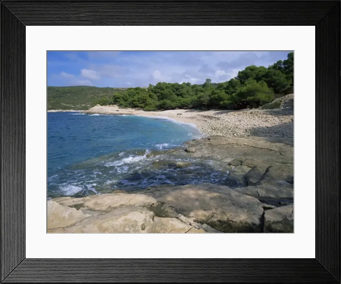 Framed Print : Beach near Vis, Croatia, Dalmatia, Dalmatian Coast, Europe Framed Print : Beach near Vis, Croatia, Dalmatia, Dalmatian Coast, Europe