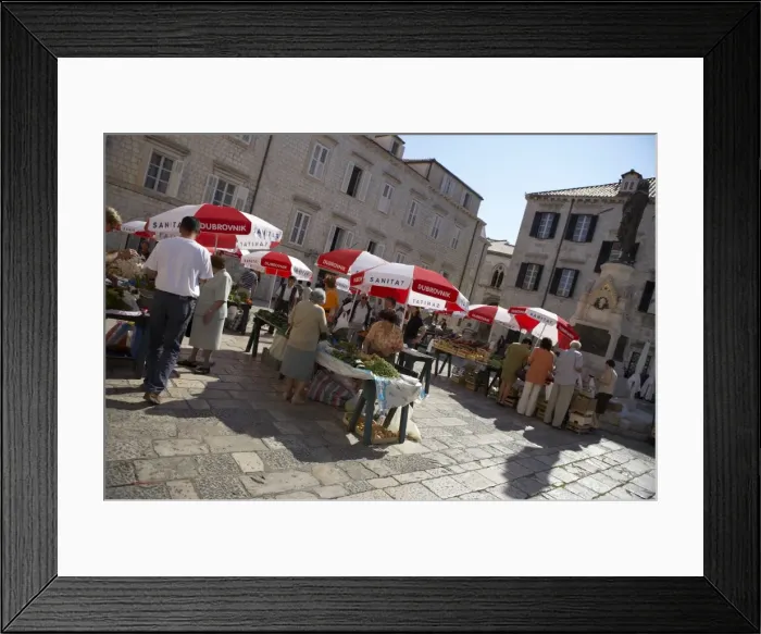 Framed Print : Market in Dubrovnik, Dalmatia, Croatia, Europe Framed Print : Market in Dubrovnik, Dalmatia, Croatia, Europe