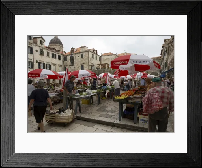 Framed Print : Market in Dubrovnik, Dalmatia, Croatia, Europe Framed Print : Market in Dubrovnik, Dalmatia, Croatia, Europe