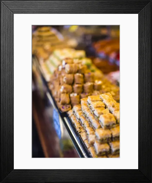 Framed Print : Baklava, a traditional Turkish sweet pastry in The Grand Bazaar, Istanbul, Turkey, Europe Framed Print : Baklava, a traditional Turkish sweet pastry in The Grand Bazaar, Istanbul, Turkey, Europe