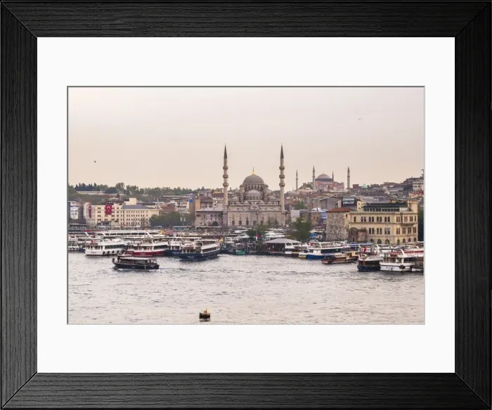 Framed Print : New Mosque (Yeni Cami) with Hagia Sophia (Aya Sofya) behind seen across the Golden Horn Framed Print : New Mosque (Yeni Cami) with Hagia Sophia (Aya Sofya) behind seen across the Golden Horn