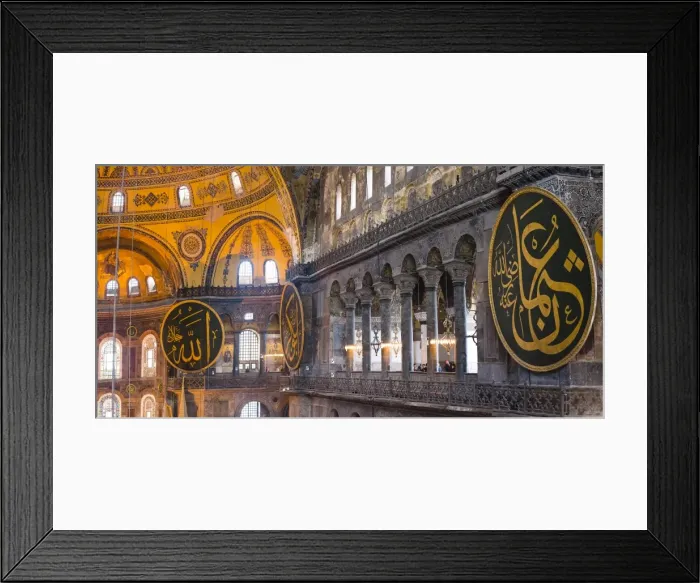 Framed Print : Inside Hagia Sophia, which has been a church, a mosque and is now a museum, UNESCO Framed Print : Inside Hagia Sophia, which has been a church, a mosque and is now a museum, UNESCO