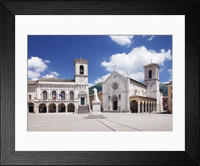 Framed Print : Piazza San Benedetto Square, Norcia, Monti Sibillini National Park, Perugia District Framed Print : Piazza San Benedetto Square, Norcia, Monti Sibillini National Park, Perugia District