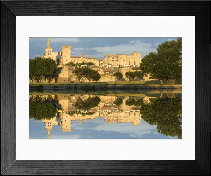Framed Print : Palais des Papes, UNESCO World Heritage Site, reflected in the River Rhone, Avignon Framed Print : Palais des Papes, UNESCO World Heritage Site, reflected in the River Rhone, Avignon