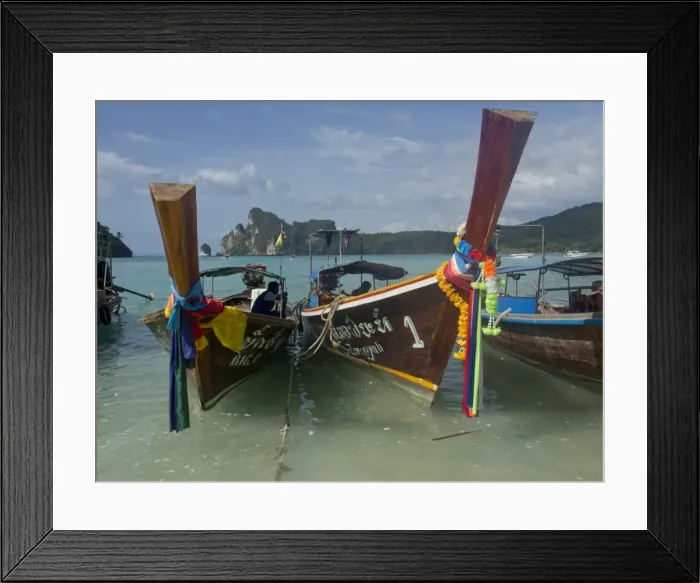 Framed Print : Tourists on long-tail boat in the Phi Phi islands, Andaman Sea, Thailand, Southeast Asia Framed Print : Tourists on long-tail boat in the Phi Phi islands, Andaman Sea, Thailand, Southeast Asia