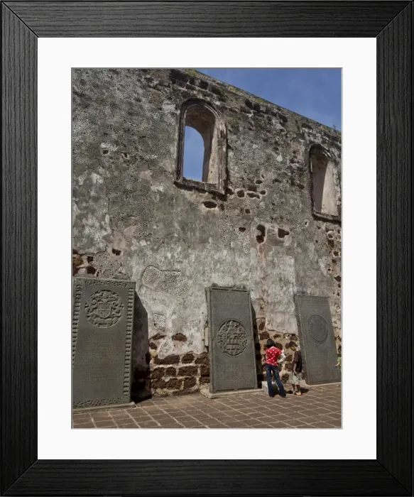 Framed Print : Tourists visit St. Pauls Hill with ruins of historical Portuguese fortress in Melaka (Malacca) Framed Print : Tourists visit St. Pauls Hill with ruins of historical Portuguese fortress in Melaka (Malacca)