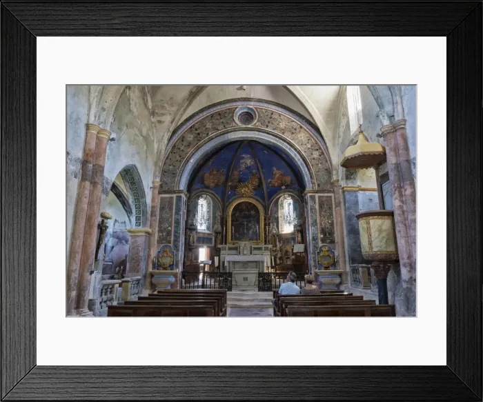 Framed Print : Interior of Notre Dame Dalidon Church, Medieval village of Oppede le Vieux, Vaucluse Framed Print : Interior of Notre Dame Dalidon Church, Medieval village of Oppede le Vieux, Vaucluse
