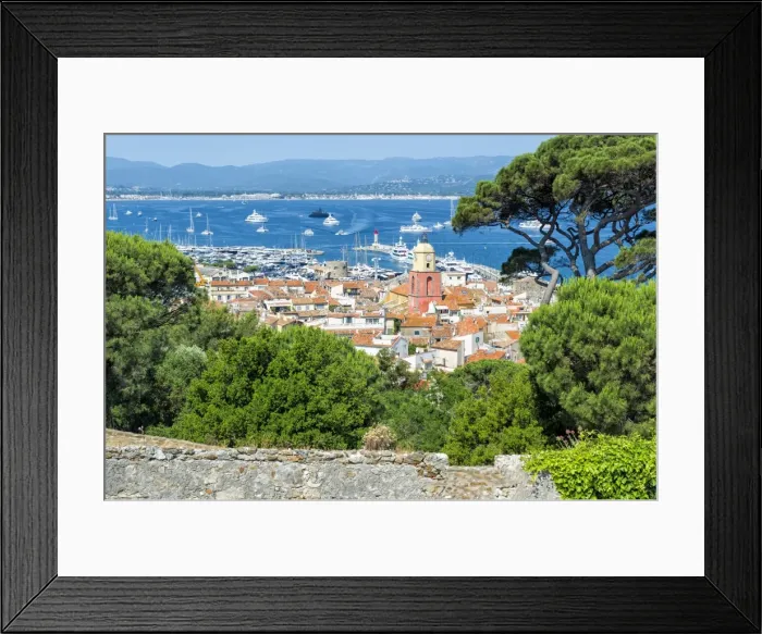 Framed Print : View over the bell tower of Notre Dame de l Assomption Church, St Framed Print : View over the bell tower of Notre Dame de l Assomption Church, St