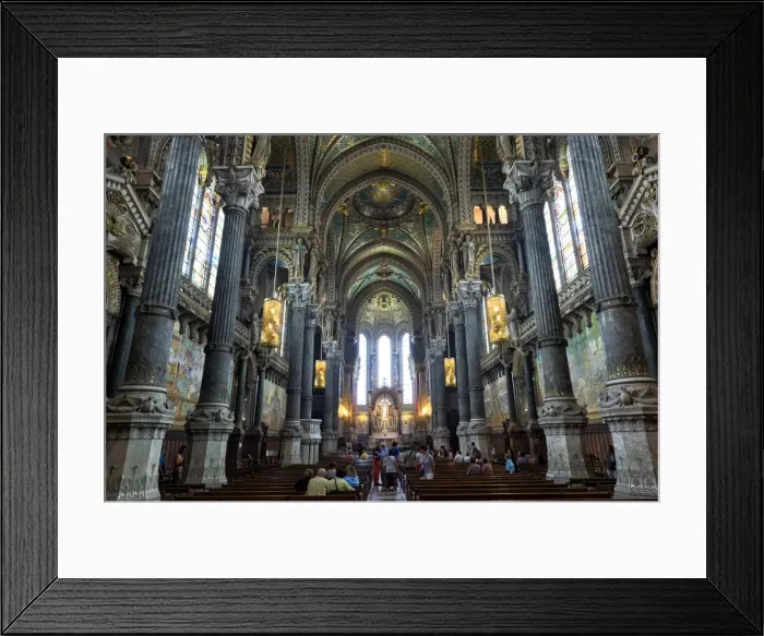 Framed Print : Interior, Basilica Notre-Dame de Fourviere, UNESCO World Heritage Site, Lyon, Rhone Framed Print : Interior, Basilica Notre-Dame de Fourviere, UNESCO World Heritage Site, Lyon, Rhone