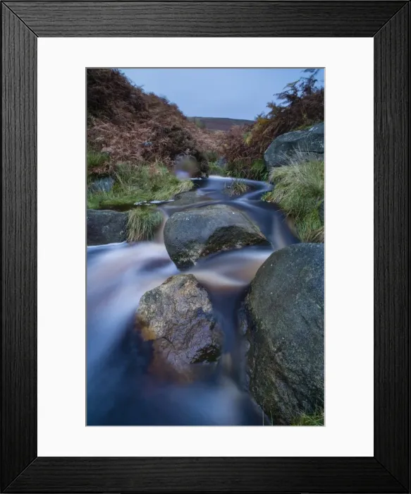 Framed Print : Highshaw Clough at dusk, Peak District, Derbyshire, England, United Kingdom, Europe Framed Print : Highshaw Clough at dusk, Peak District, Derbyshire, England, United Kingdom, Europe