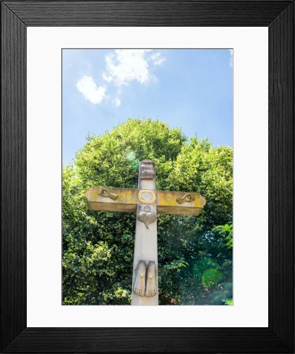 Framed Print : Christian cross with heart, hands and feet only, Baden-Wurttemberg, Germany, Europe Framed Print : Christian cross with heart, hands and feet only, Baden-Wurttemberg, Germany, Europe