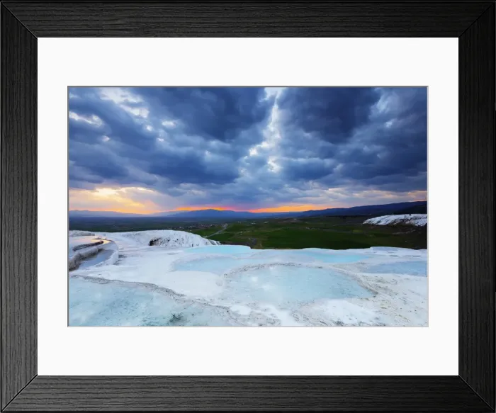 Framed Print : White travertine basins at sunset, Pamukkale, UNESCO World Heritage Site, Western Anatolia Framed Print : White travertine basins at sunset, Pamukkale, UNESCO World Heritage Site, Western Anatolia