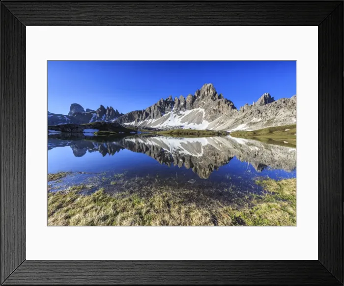 Framed Print : Mount Paterno reflected in Laghi dei Piani, Sesto, Dolomites, Trentino-Alto Adige Framed Print : Mount Paterno reflected in Laghi dei Piani, Sesto, Dolomites, Trentino-Alto Adige