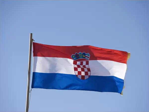 Croatian Flag, Dubrovnik, Croatia, Europe