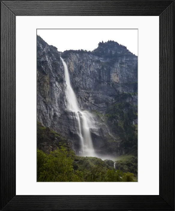 Framed Print : Waterfall in the Natural Park of Lauterbrunnen, Grindelwald, Bernese Oberland, Canton of Bern Framed Print : Waterfall in the Natural Park of Lauterbrunnen, Grindelwald, Bernese Oberland, Canton of Bern
