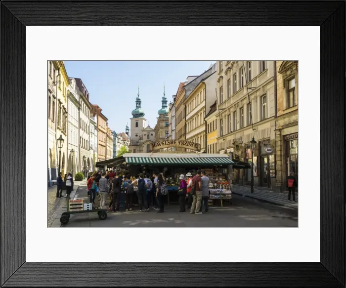 Framed Print : Havelsky Trziste is the Old Towns largest outdoor market in front of St. Havel Church Framed Print : Havelsky Trziste is the Old Towns largest outdoor market in front of St. Havel Church