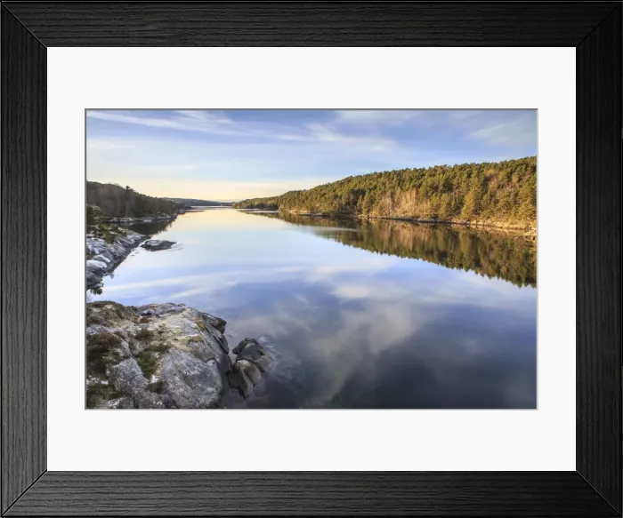 Framed Print : Woods reflected in the calm waters, Hitra Island, Trondelag, Norway, Scandinavia, Europe Framed Print : Woods reflected in the calm waters, Hitra Island, Trondelag, Norway, Scandinavia, Europe