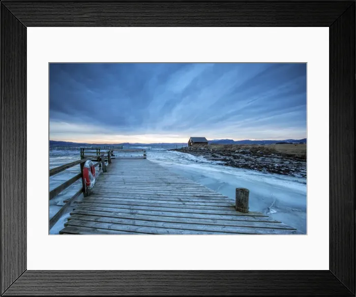 Framed Print : The wooden deck in the icy sea, Kystensarv, Trondelag, Norway, Scandinavia, Europe Framed Print : The wooden deck in the icy sea, Kystensarv, Trondelag, Norway, Scandinavia, Europe