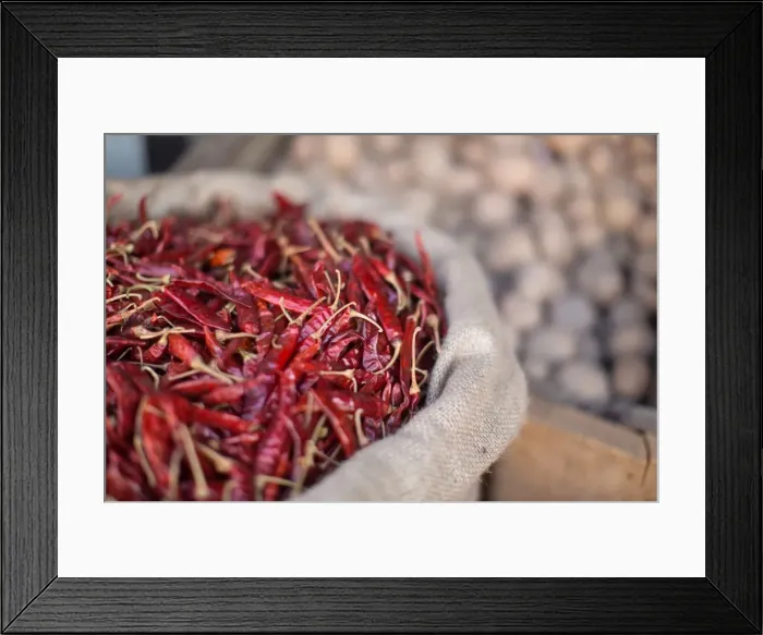 Framed Print : Dried chillies, Dambulla, Sri Lanka, Asia Framed Print : Dried chillies, Dambulla, Sri Lanka, Asia