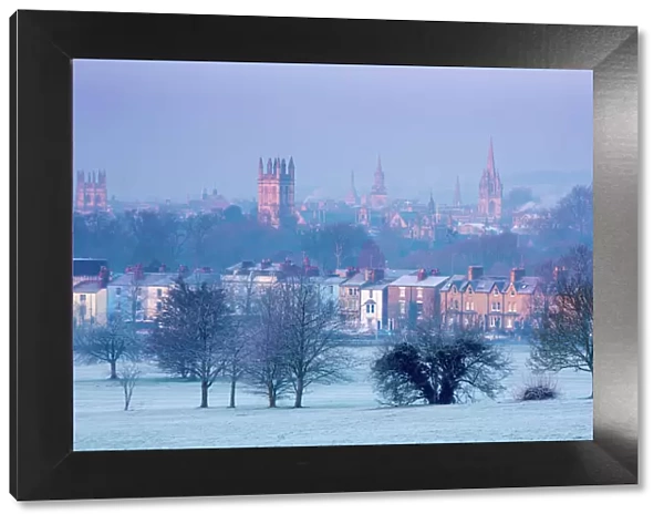 Oxford from South Park in winter, Oxford, Oxfordshire, England, United Kingdom, Europe