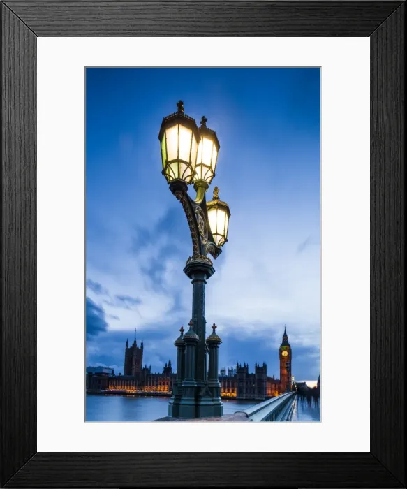Framed Print : Lamp post on Westminster Bridge, London, England, United Kingdom, Europe