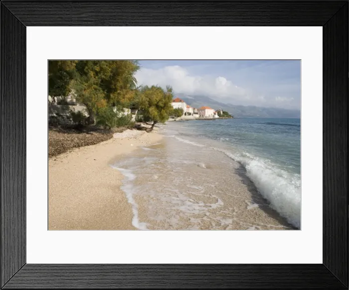 Framed Print : Beach and waves at Orebic, Dalmation Coast, Croatia, Adriatic, Europe Framed Print : Beach and waves at Orebic, Dalmation Coast, Croatia, Adriatic, Europe