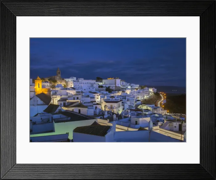 Framed Print : Evening rooftop views of the whitewashed village (Pueblos blanca) of Vejer de la Frontera Framed Print : Evening rooftop views of the whitewashed village (Pueblos blanca) of Vejer de la Frontera